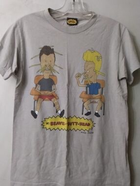 Beavis and Butt-Head Graphic Tee - Light Gray Men's Sz Small